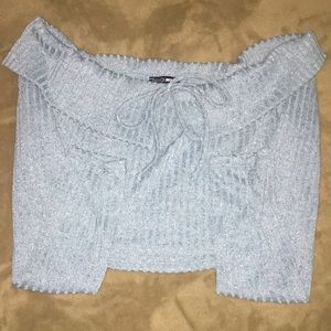 Long sleeve off the shoulder crop top